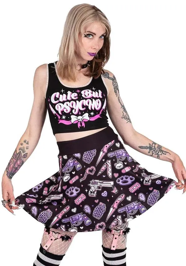 Pastel Goth Guns And Knives | SKATER SKIRT