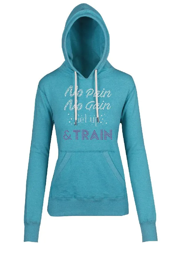 Personalised Sequin 'NO PAIN NO GAIN' Hoodie