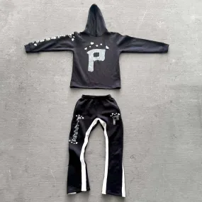 Personalized letter heart pattern hoodie set