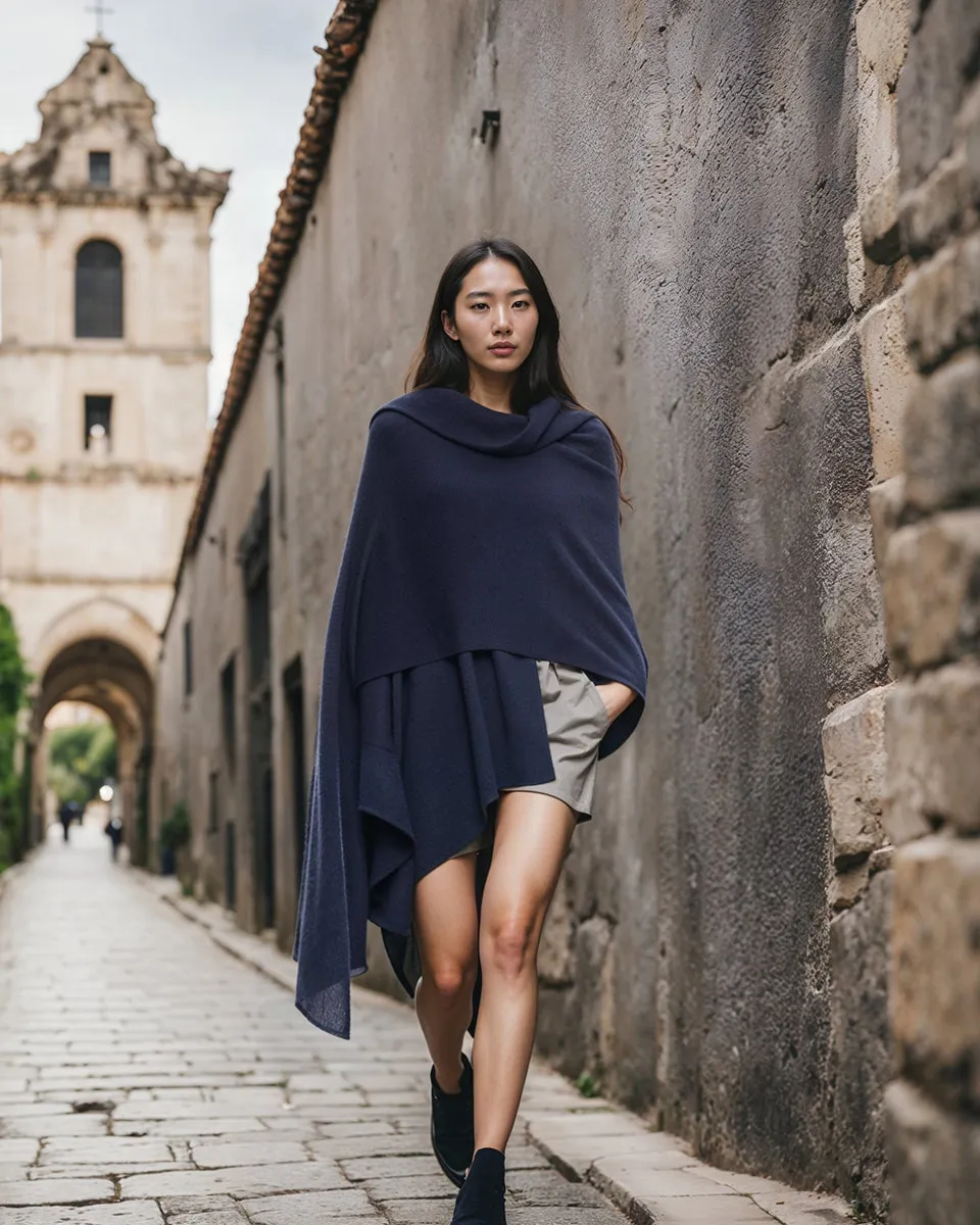 Pure Cashmere Maxi Wrap Blue