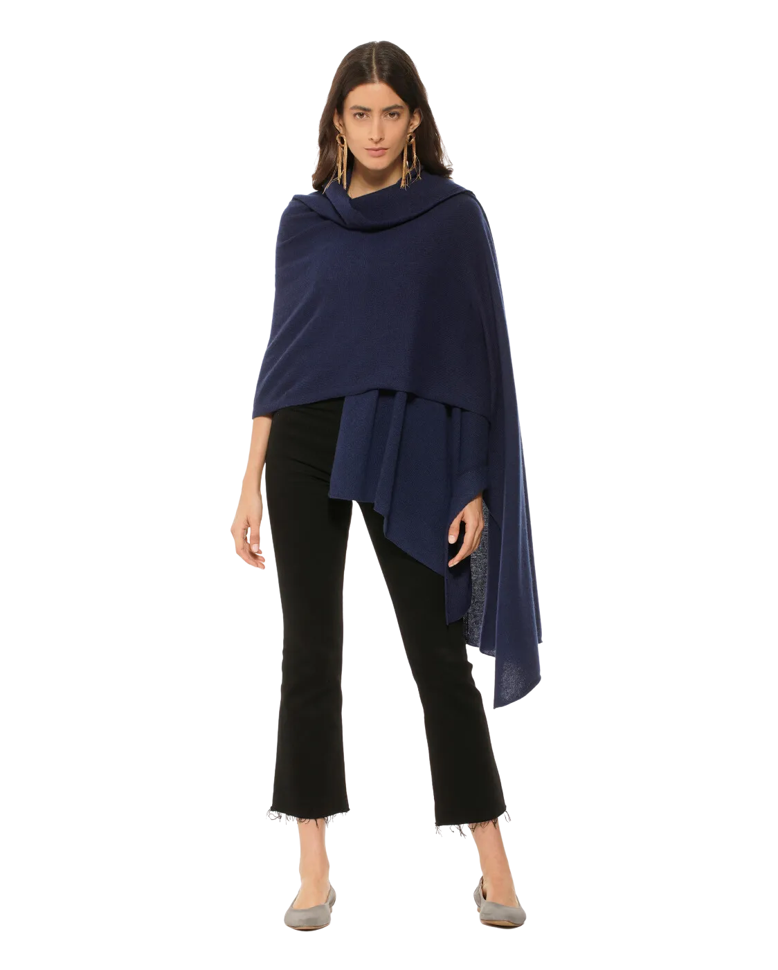 Pure Cashmere Maxi Wrap Blue