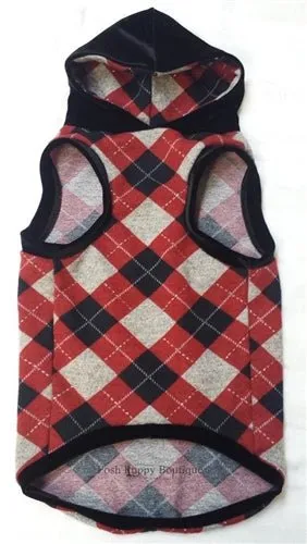 Red/Black Argyle Plaid Hoodie