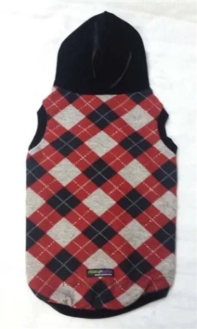 Red/Black Argyle Plaid Hoodie