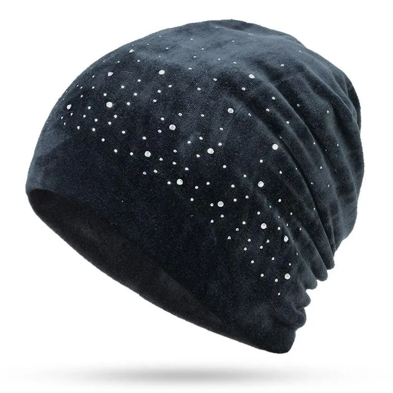 Rhinestone Soft Diamond Winter Slouchy Beanie