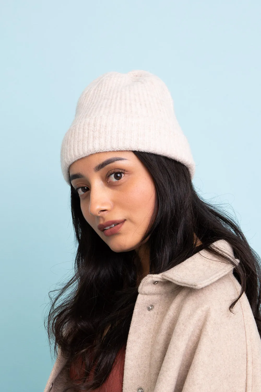 Rib Knit Cuffed Beanie