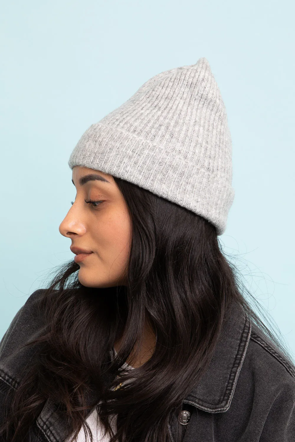 Rib Knit Cuffed Beanie