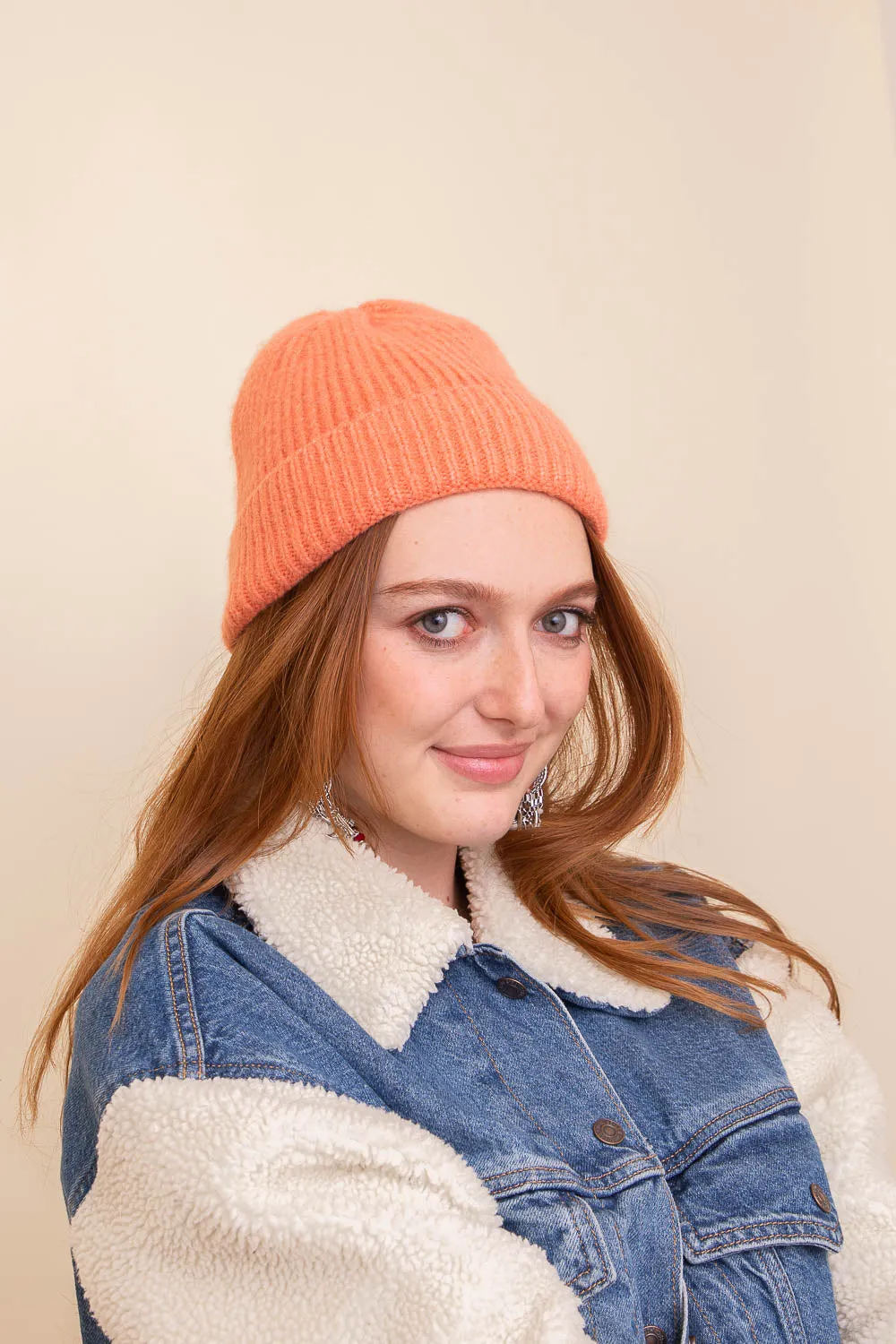 Rib Knit Cuffed Beanie