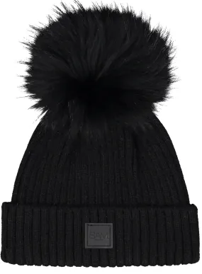 SAM - Fur Beanie in Black/Black