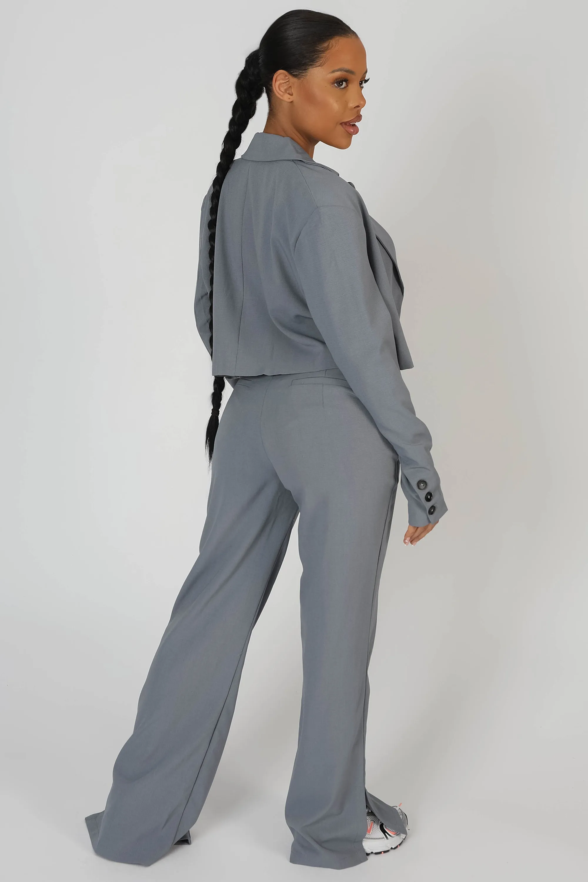 Seam Detail Relaxed Trouser Grey