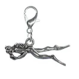 Silver diver charm & pendant