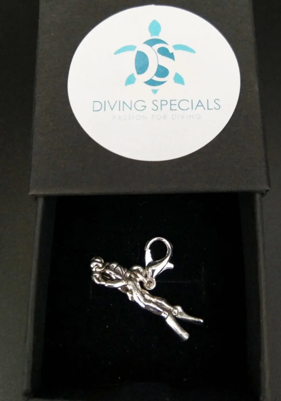 Silver diver charm & pendant