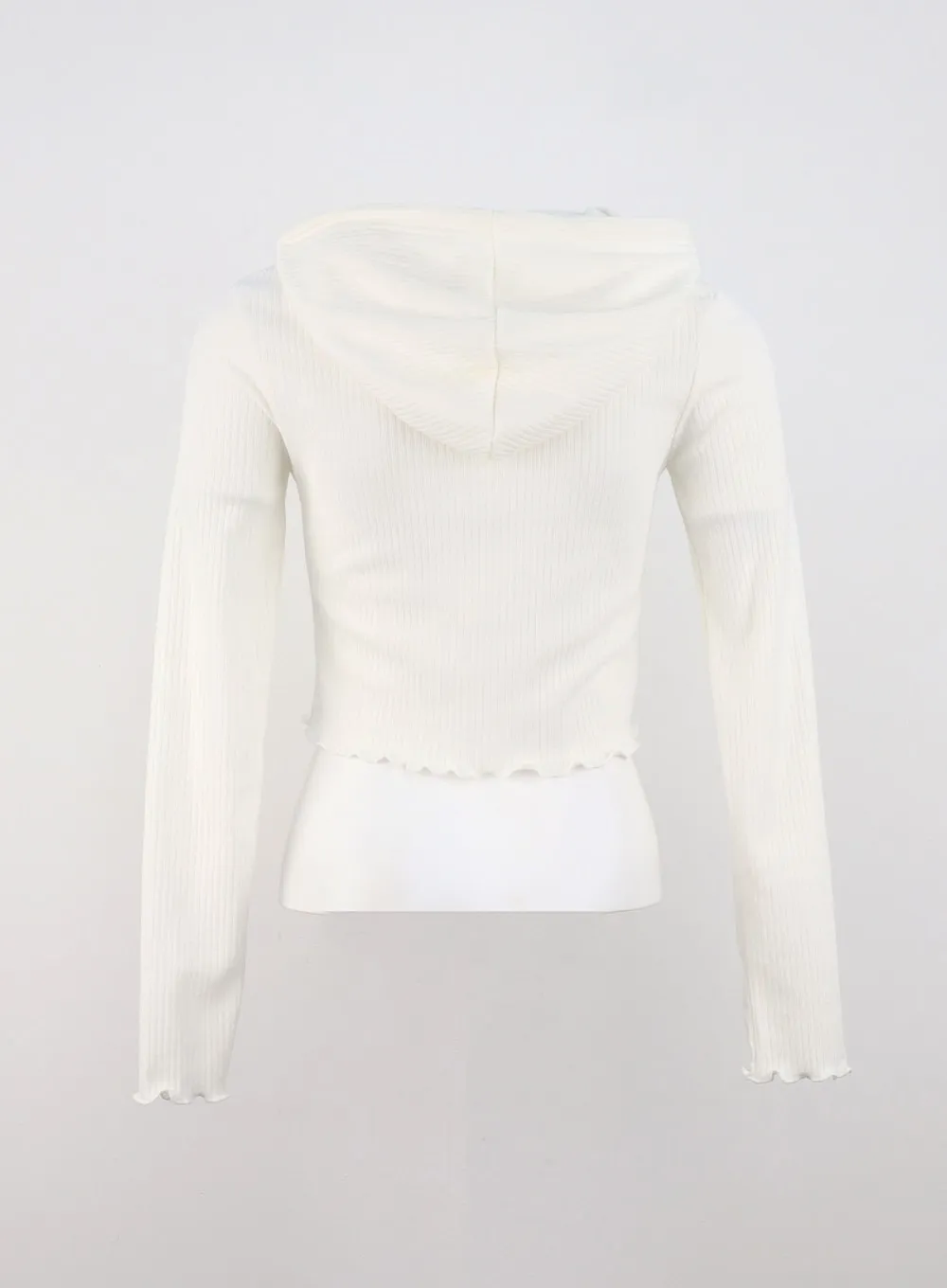 Slim Fit Ribbed Crop Hoodie CS320