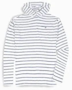 Southern Tide Men's Andreas Striped Sun Farer Hoodie - Classic White