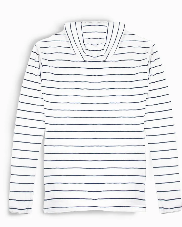 Southern Tide Men's Andreas Striped Sun Farer Hoodie - Classic White