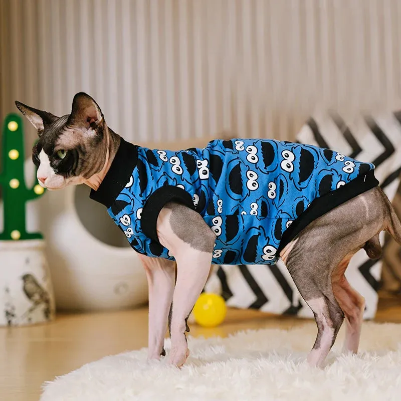 Sphynx Vest Pet Cat Clothes | Soft Warm Hoodies for Sphynx & Devon Rex | Hairless Cat Shirt for Cats & Small Dogs