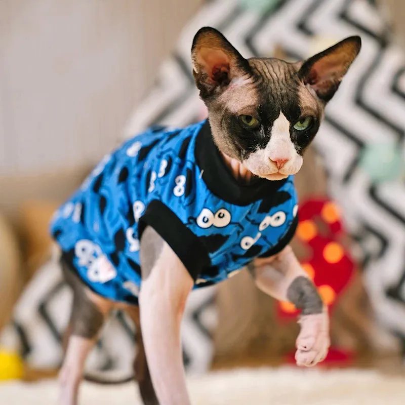 Sphynx Vest Pet Cat Clothes | Soft Warm Hoodies for Sphynx & Devon Rex | Hairless Cat Shirt for Cats & Small Dogs