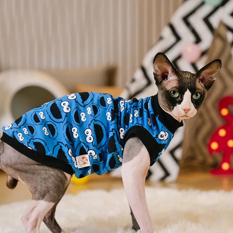 Sphynx Vest Pet Cat Clothes | Soft Warm Hoodies for Sphynx & Devon Rex | Hairless Cat Shirt for Cats & Small Dogs