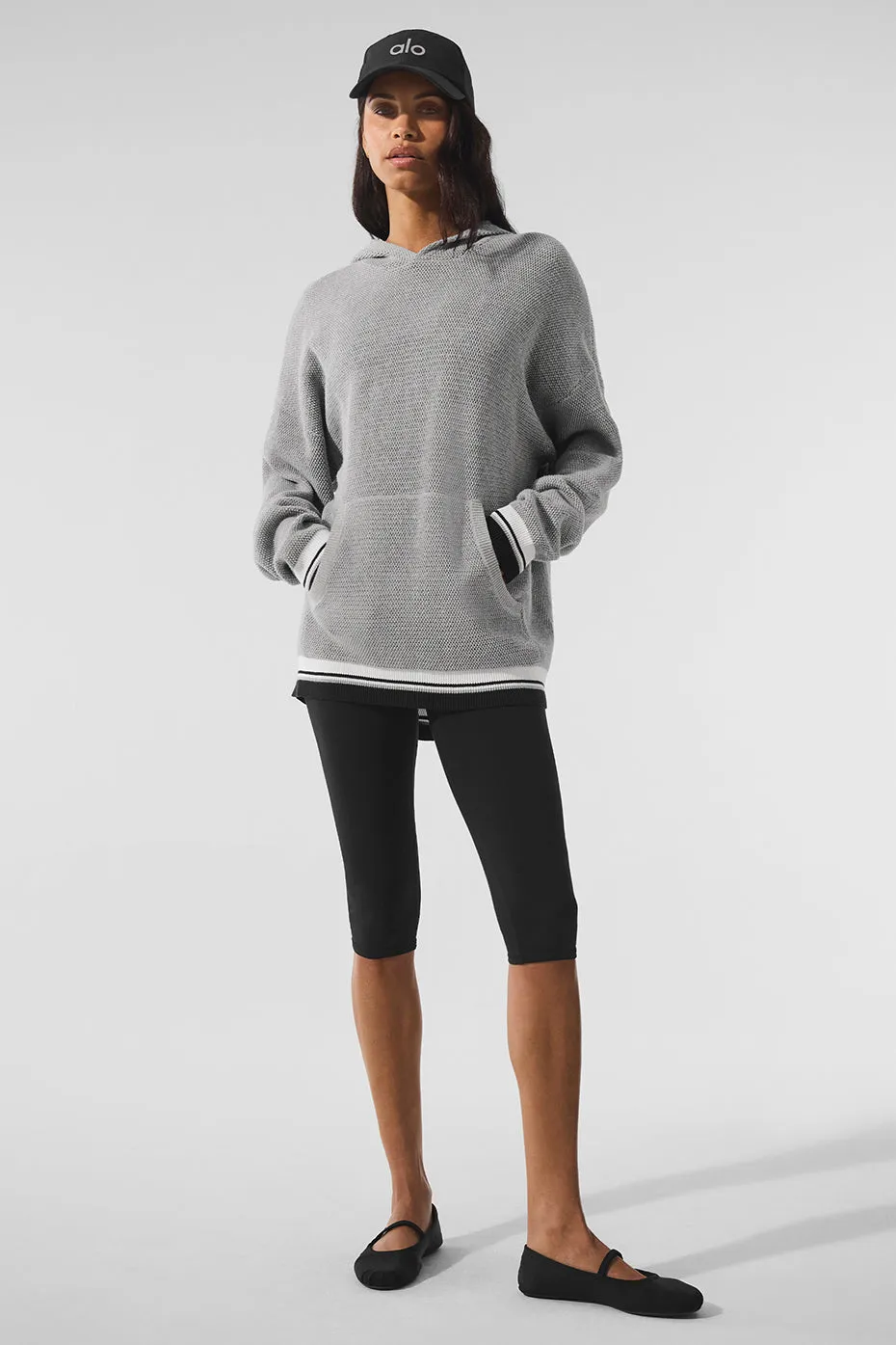 Sports Club Sweater Knit Hoodie - Athletic Heather Grey