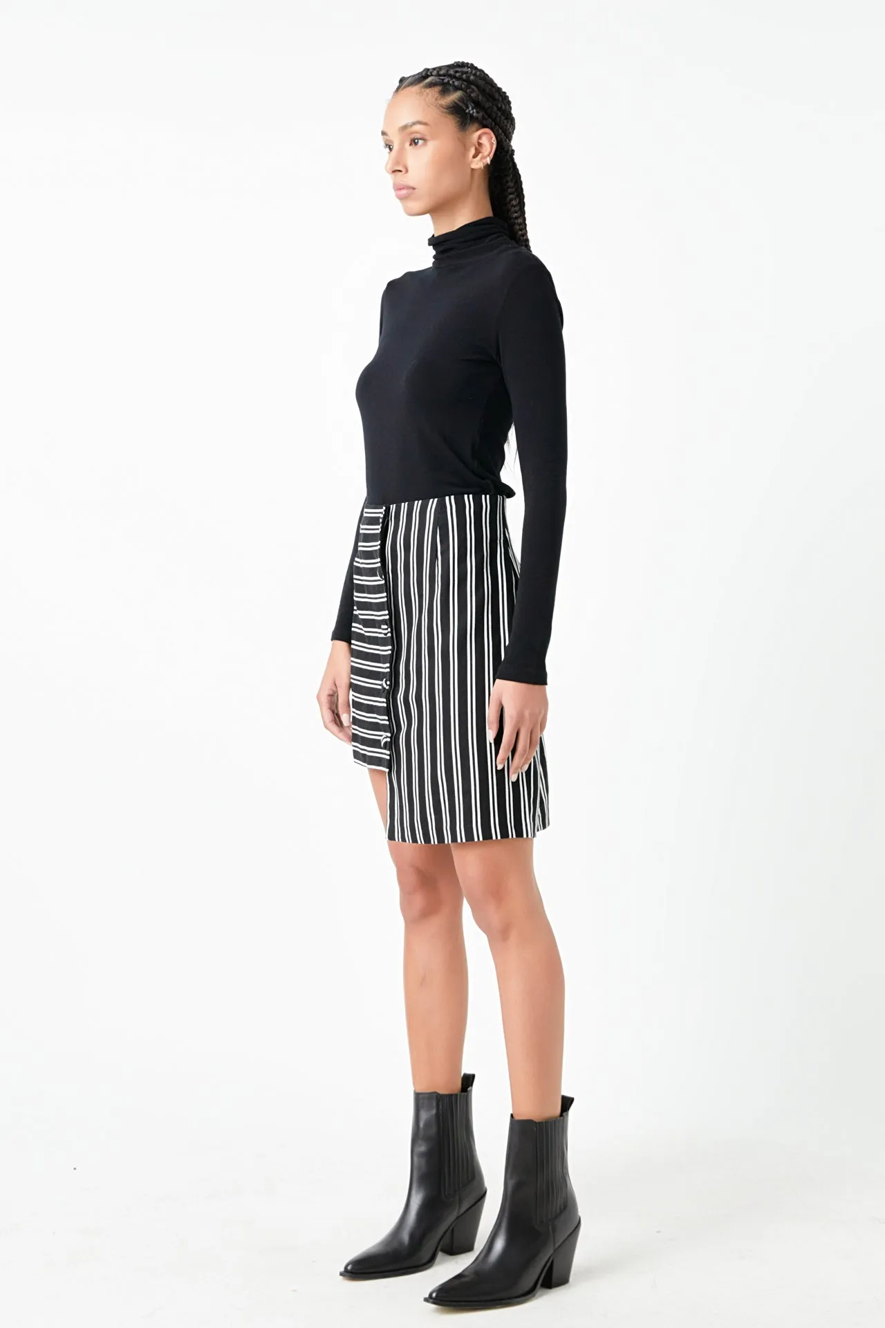 Striped Asymmetrical Skirt