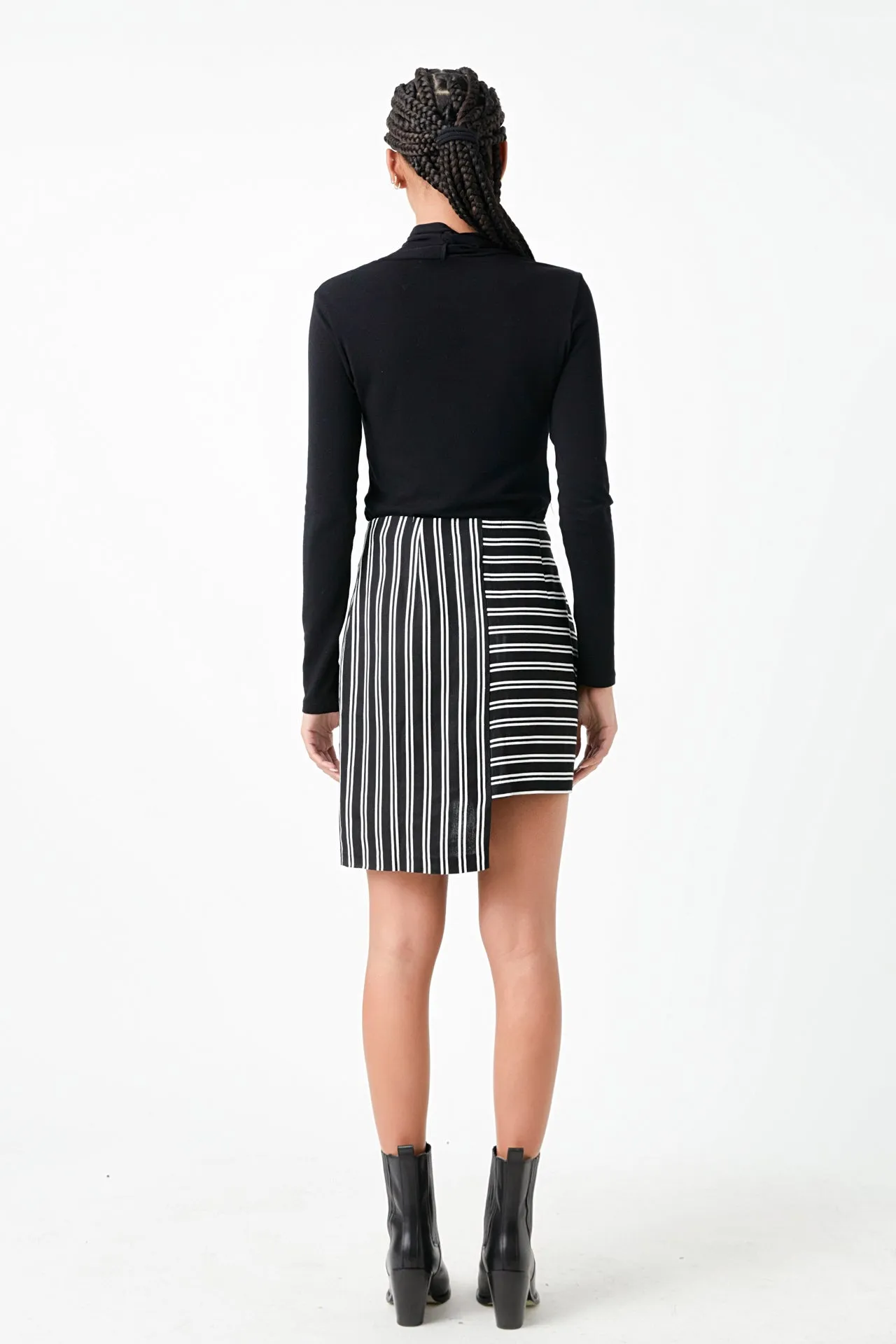 Striped Asymmetrical Skirt