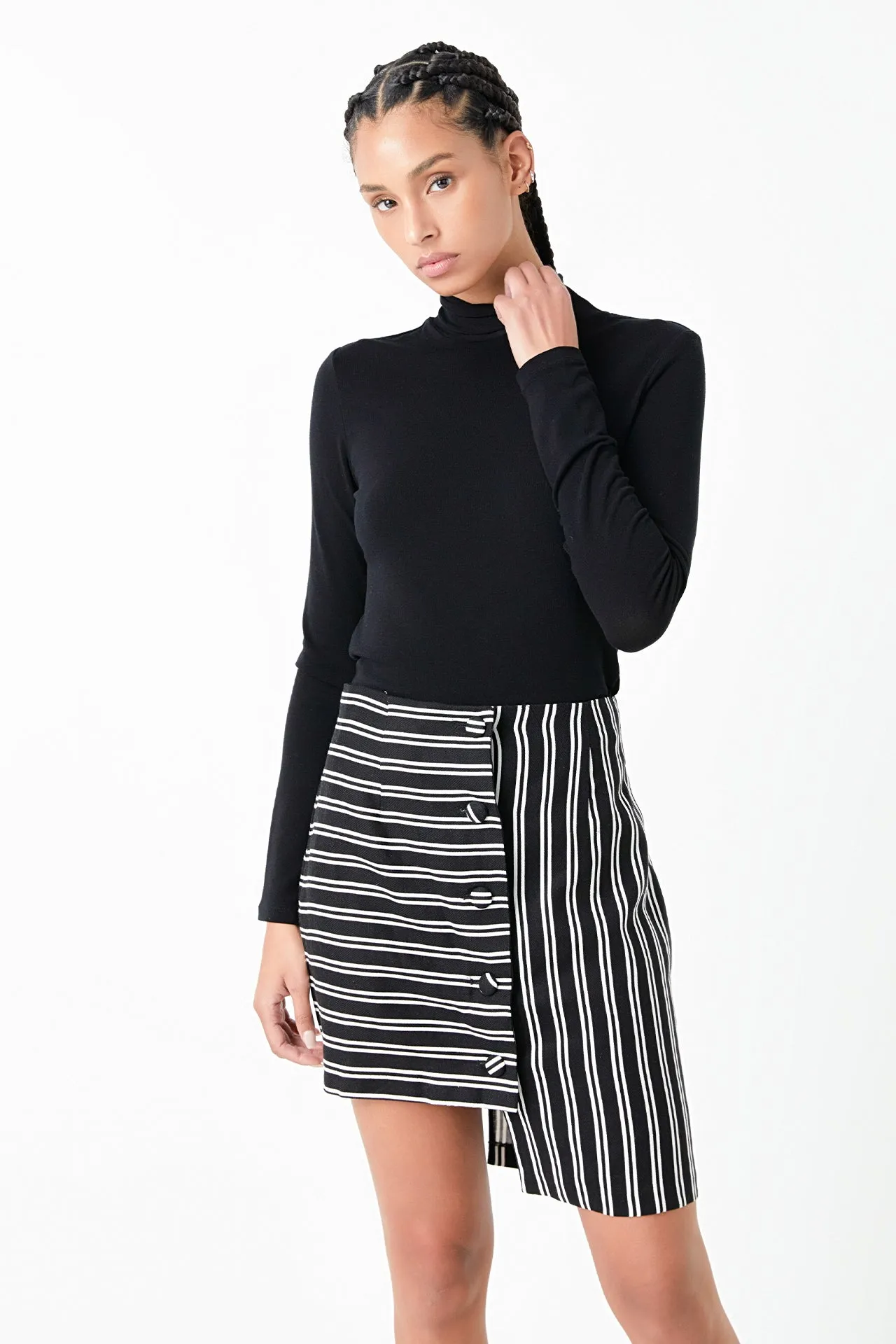 Striped Asymmetrical Skirt