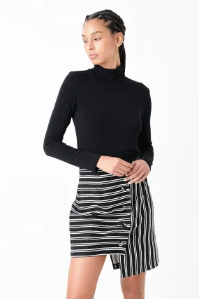 Striped Asymmetrical Skirt