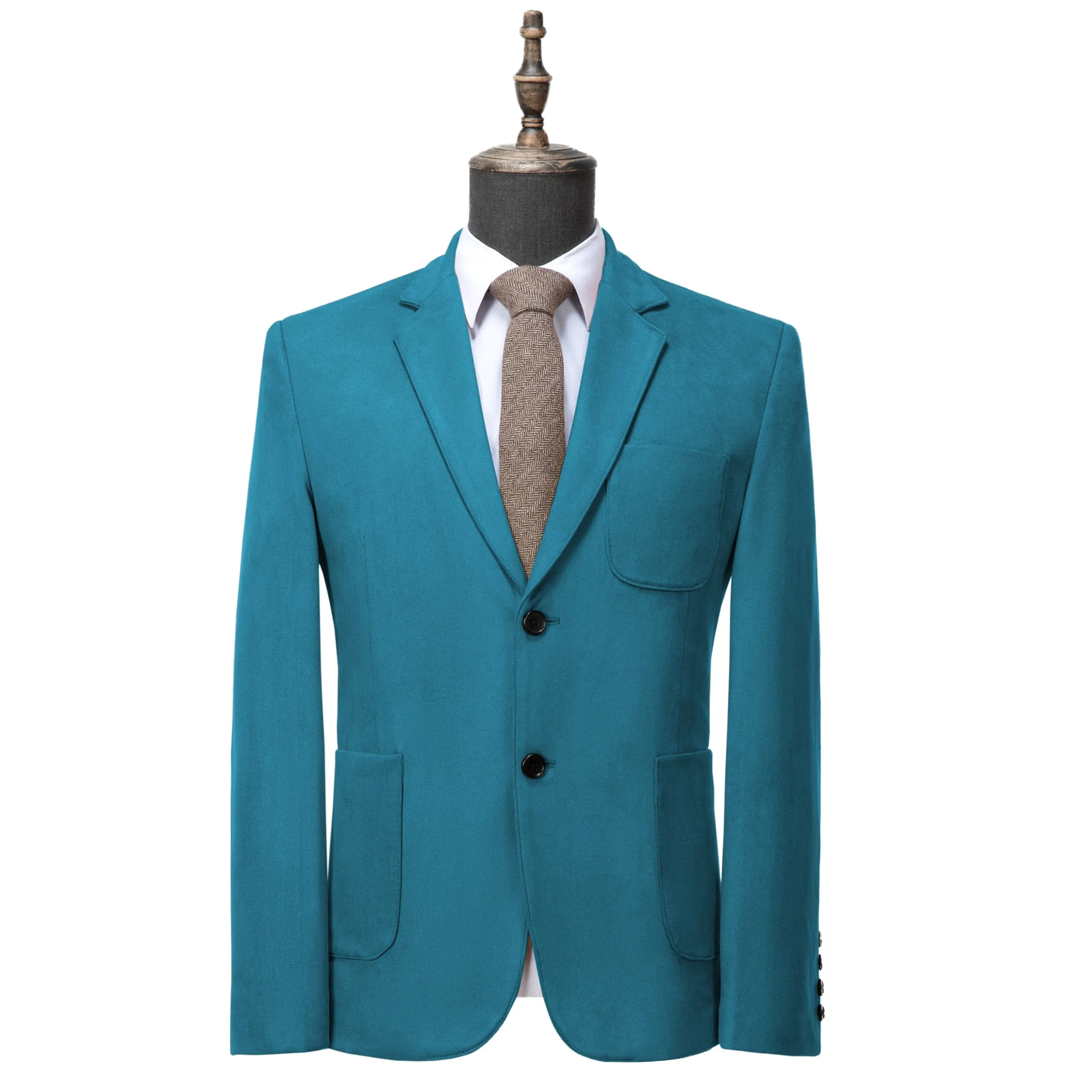 Suede Men's Fashion Notch Lapel Blazer Denim Jacket