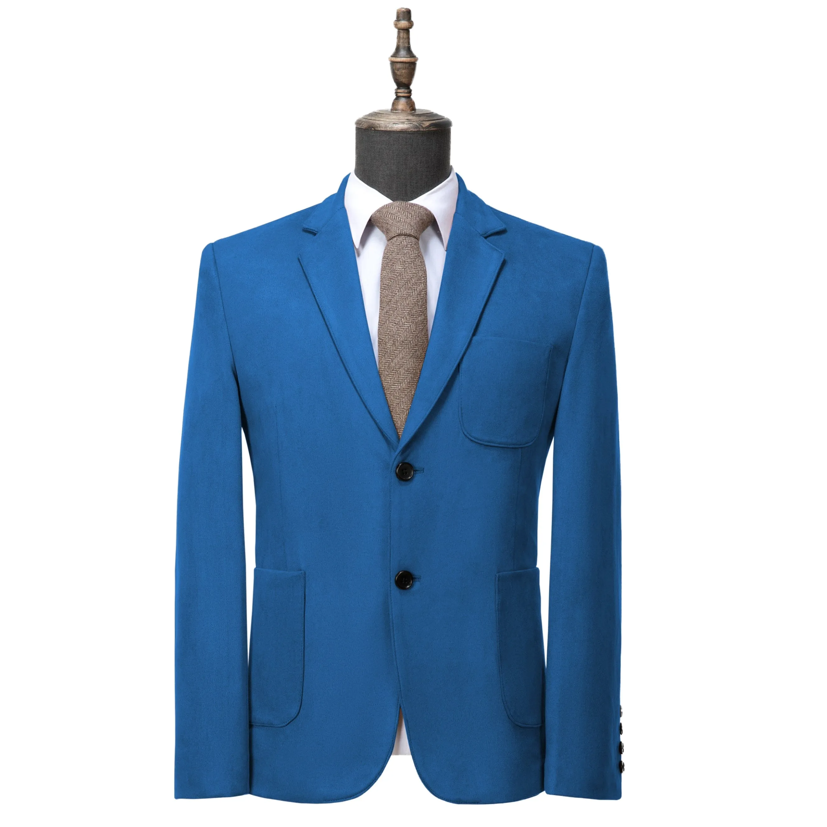 Suede Men's Fashion Notch Lapel Blazer Denim Jacket