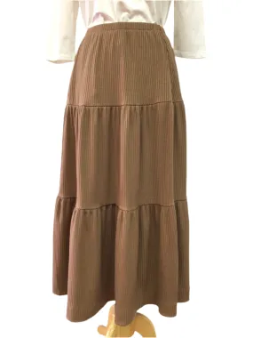 Tiered Midi  Tan Skirt