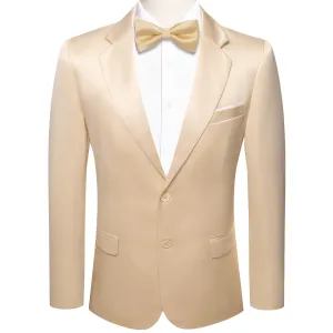 Ties2you Men's Suit Champagne Satin Notched Collar Suit Jacket Slim Blazer