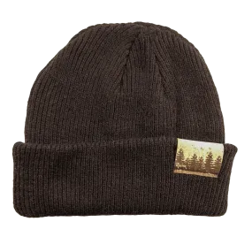 Treeline 100% Merino Wool   Cork Beanie | Black