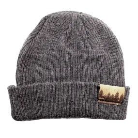 Treeline 100% Merino Wool   Cork Beanie | Charcoal