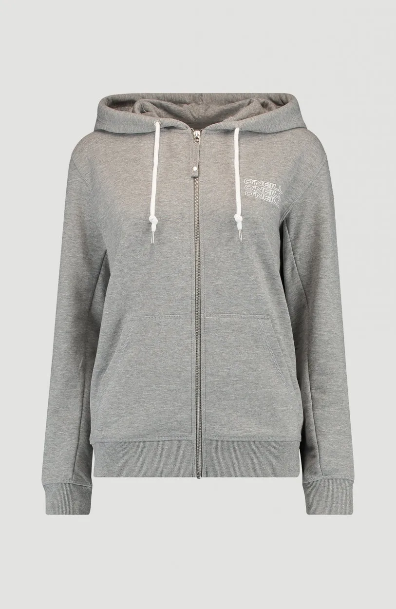 Triple Stack Full Zip Hoodie | Silver Melee -A