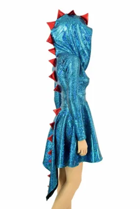 Turquoise Dragon Hoodie Skater Dress