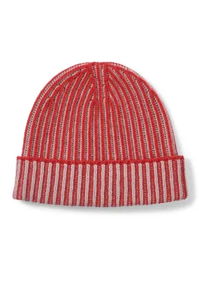 Two-Tone Cashmere Ski Orange Beanie