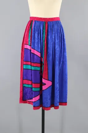 Vintage 1980s Silk Skirt / UMI Collection Anne Crimmins