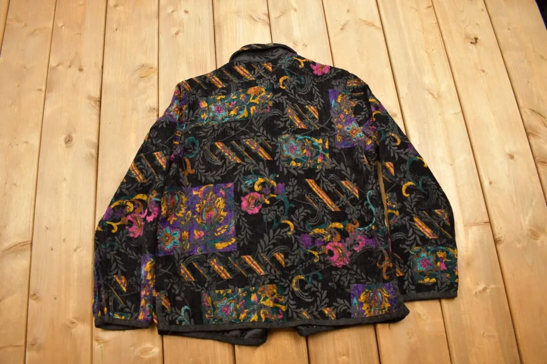 Vintage 1990s Coldwater Creek Abstract Paisley Pattern Jacket