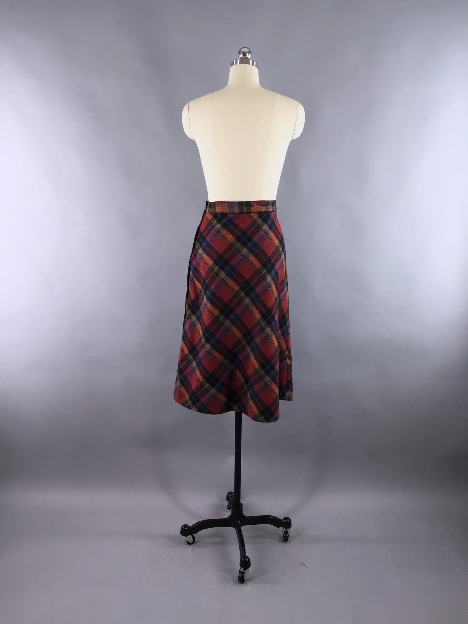 Vintage Bias Cut Plaid Skirt / Lady Grandview Tartan