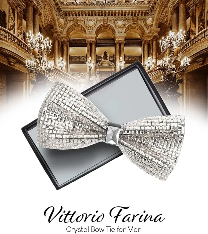 Vittorio Farina Men's Crystal Bow Tie in Gift Box