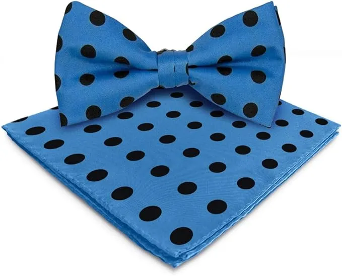 Vittorio Farina Men's Polka Dot Satin Bow Tie & Pocket Square in Gift Box