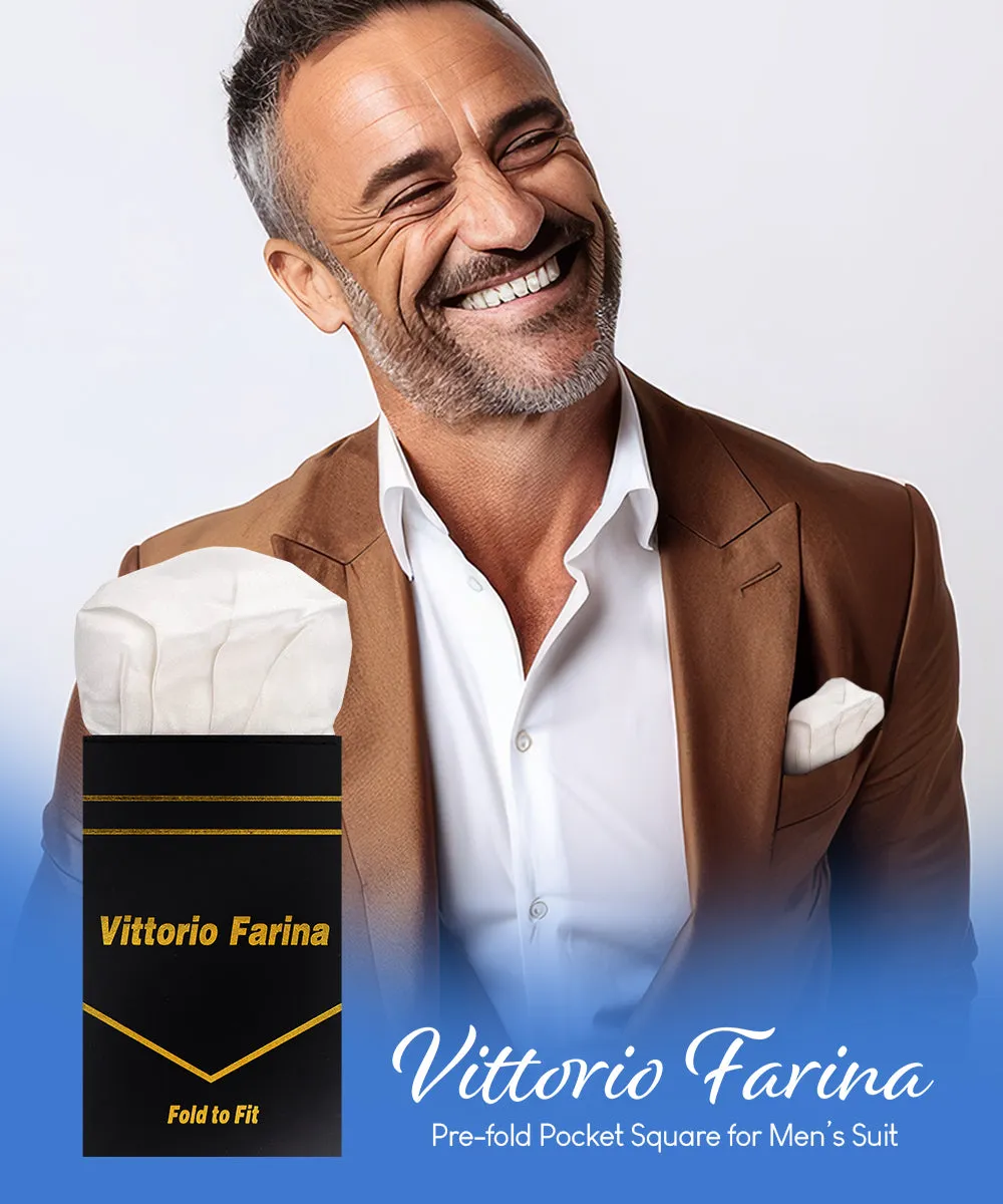 Vittorio Farina Men's Pre-Folded Pocket Square: Puff