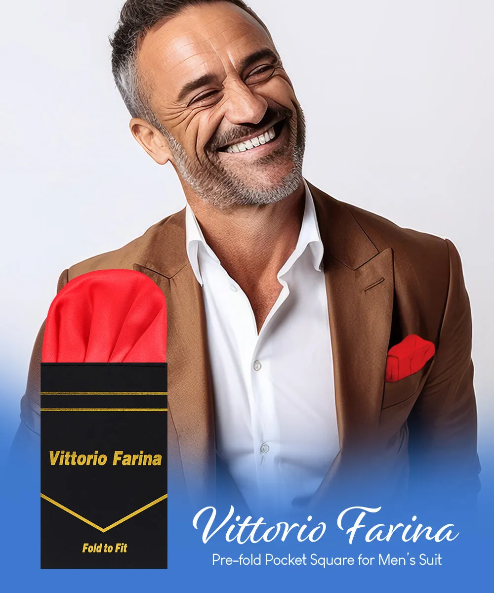 Vittorio Farina Men's Pre-Folded Pocket Square: Puff