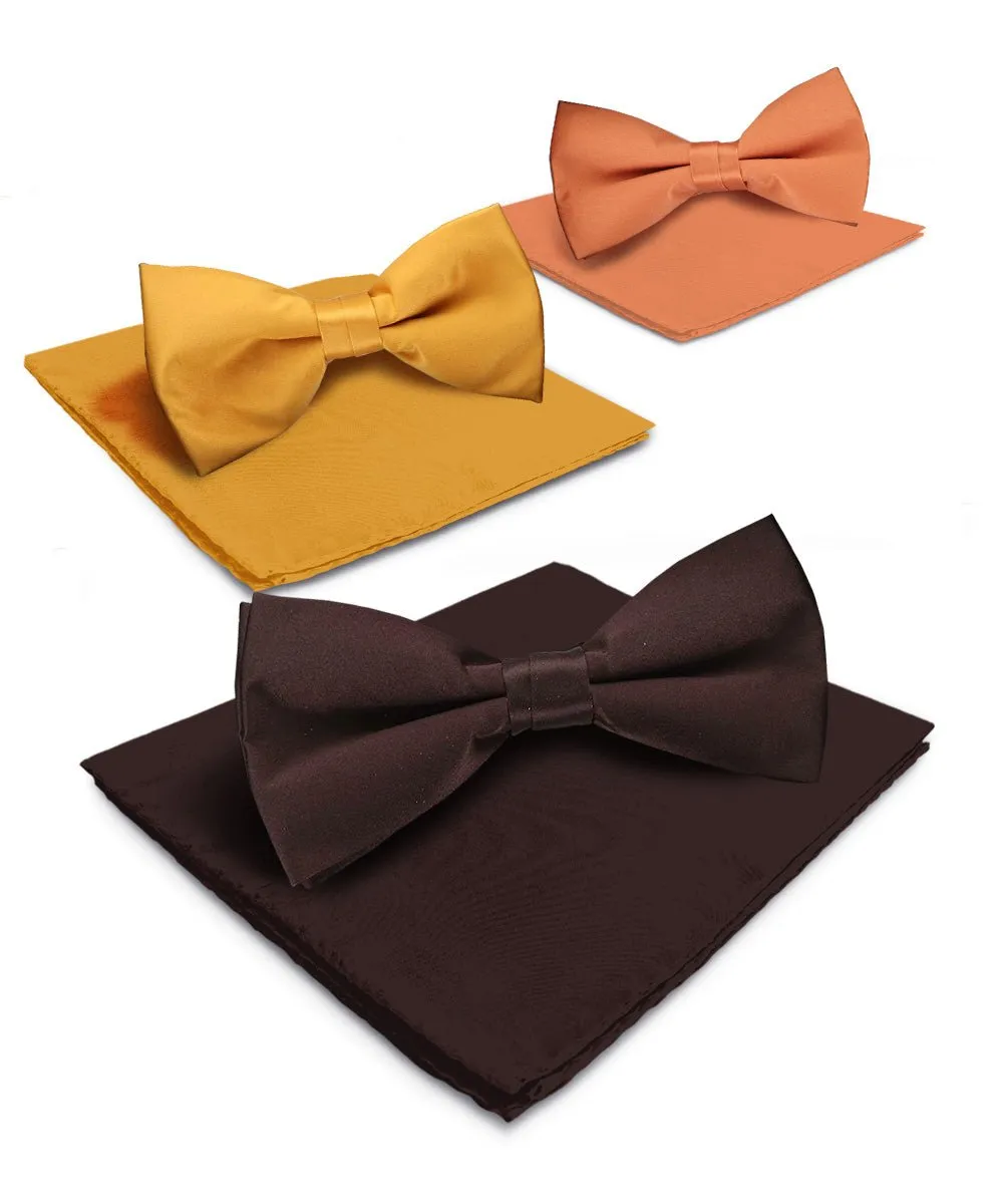 Vittorio Farina Men's Satin Bow Tie & Pocket Square in Gift Box (Multipack)