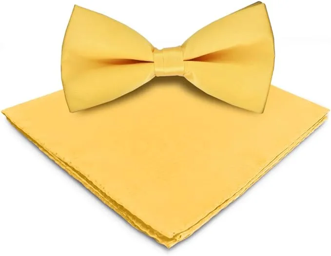 Vittorio Farina Men's Satin Bow Tie & Pocket Square in Gift Box