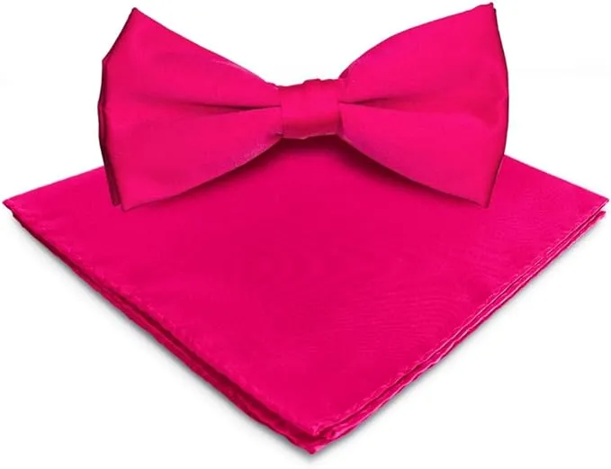 Vittorio Farina Men's Satin Bow Tie & Pocket Square in Gift Box