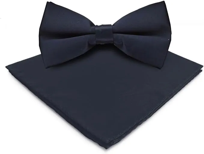 Vittorio Farina Men's Satin Bow Tie & Pocket Square in Gift Box