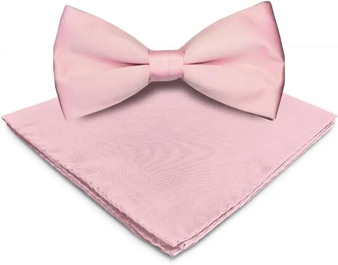 Vittorio Farina Men's Satin Bow Tie & Pocket Square in Gift Box