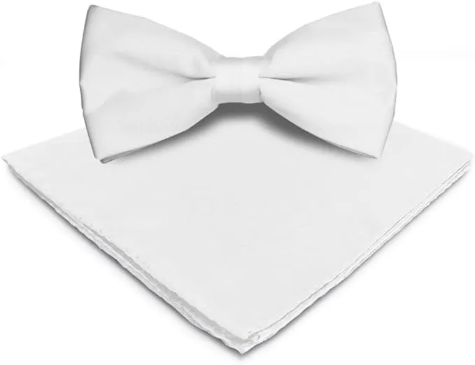 Vittorio Farina Men's Satin Bow Tie & Pocket Square in Gift Box