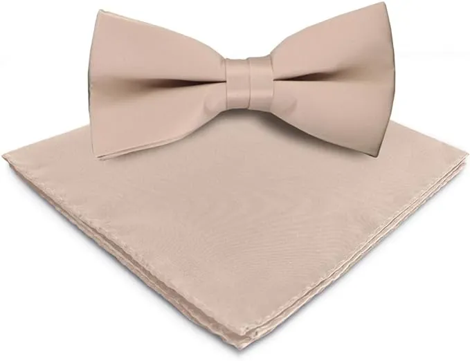 Vittorio Farina Men's Satin Bow Tie & Pocket Square in Gift Box