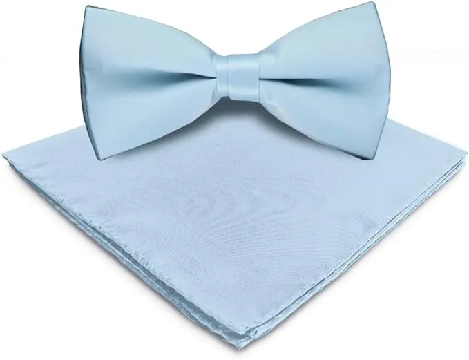 Vittorio Farina Men's Satin Bow Tie & Pocket Square in Gift Box